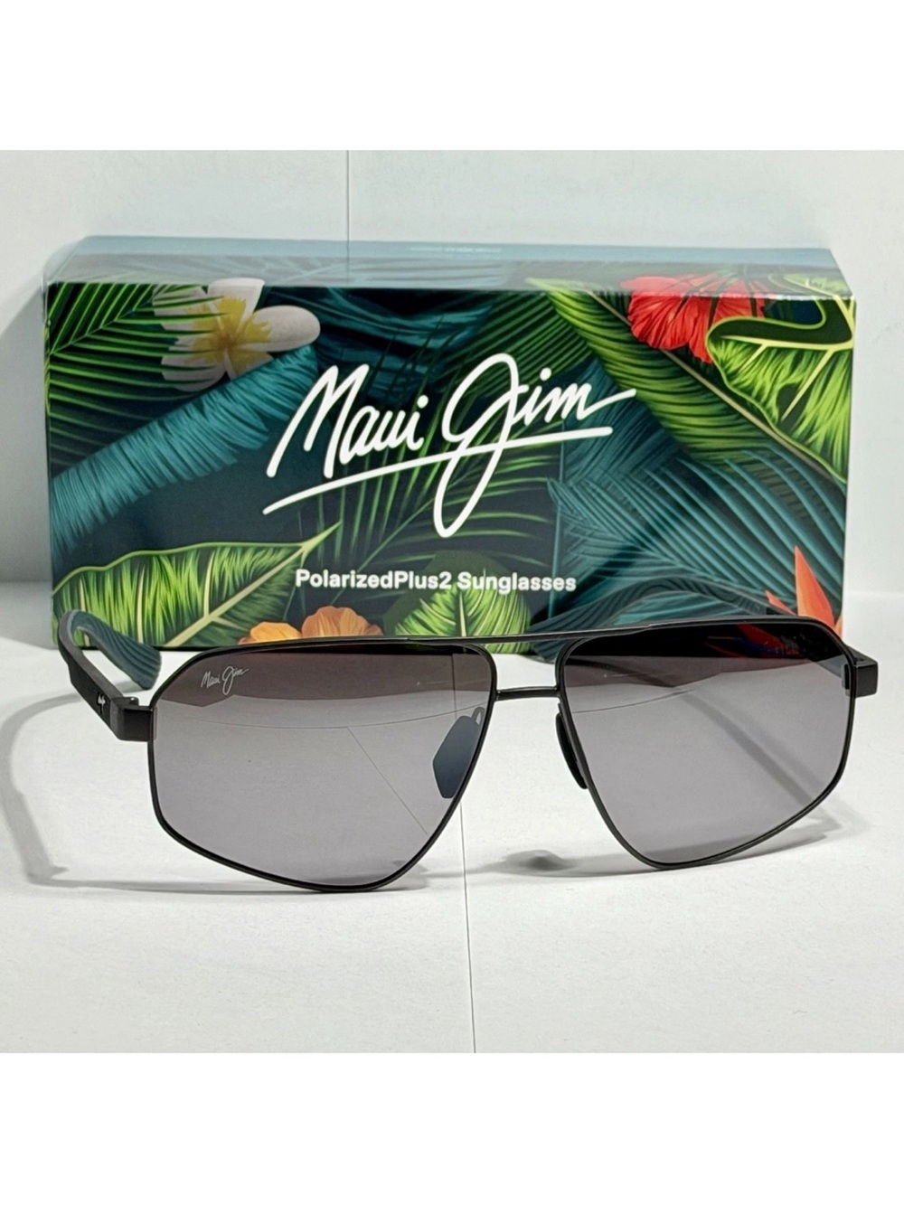 MAUI JIM KEAWAWA MJ 620-02 GUNMETAL SILVER TO BLACK AVIATOR SUNGLASSES EXCLUSIVE